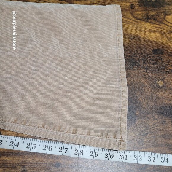 American Eagle Corduroy Jeans 14 Super Hi Rise Flare Button Fly Stretch Beige - Picture 10 of 12